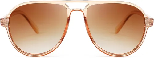 Vista 2 de Lentes de sol estilo aviador cuadrados retro para mujeres y hombres, estilo vintage, doble puente, ligeras, de los años 70