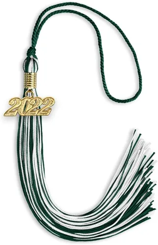 Vista 232 de Endea Graduation - Borla de doble color mixto con fecha dorada (negro/dorado antiguo, 2021)