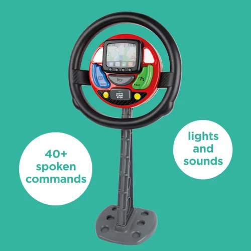 Vista 3 de Casdon Volante GPS. Juguete de conducción interactivo para niños de 18 meses en adelante. Cuenta con comandos hablados y sonidos realistas. Aumenta