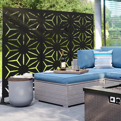 Vista 5 de Elevens Pantalla de privacidad para exteriores y paneles independientes, material de acero galvanizado es adecuado para decoración del hogar, 47 x