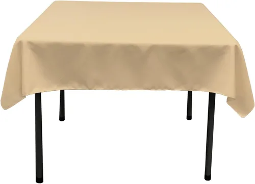 Vista 111 de LA Linen. Mantel cuadrado de popelina de poliéster