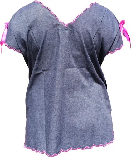 Vista 2 de Blusas Mexicanas Mujer Diseño Flores Hecho en Yucatán México