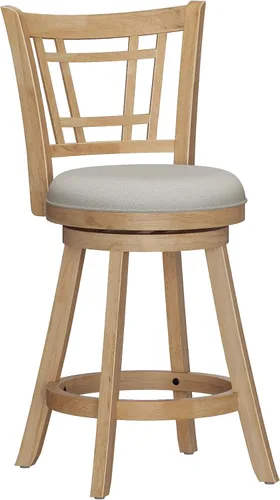 Vista 15 de Hillsdale Fairfox Taburete de bar de madera giratorio de 30.5" de altura, Negro