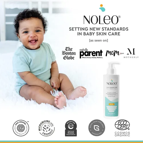 Vista 7 de Cuidado del pañal 3 en 1 - Crema para bebés, limpiador y loción para bebés orgánica - Crema contra la erupción del pañal - Ungüento para el cuidado
