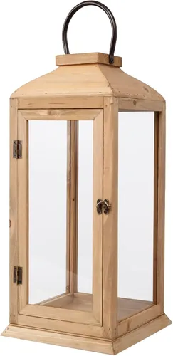 Vista 10 de Bdor Paquete de 2 faroles de madera para exteriores de 22.5 pulgadas para porche, solo farol Cristal templado, puerta delantera, farol decorativo