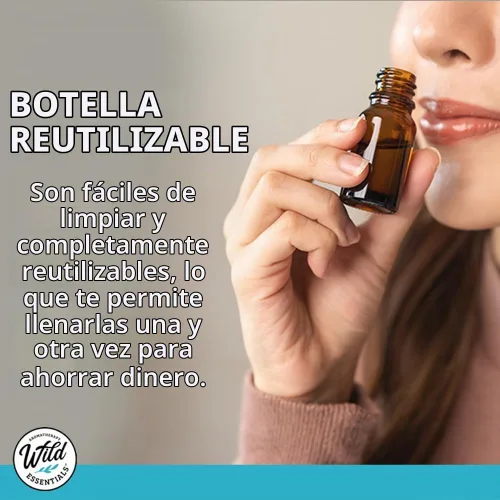 Vista 8 de Botella de vidrio color ámbar de 5 ml con gotero euro Tapa negra Juego de 12