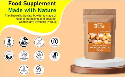 Vista 4 de Blessfull Healing Boswellia Serrata Orgánica Polvo 100% Puro Natural 100 Gramos / 3.52 oz