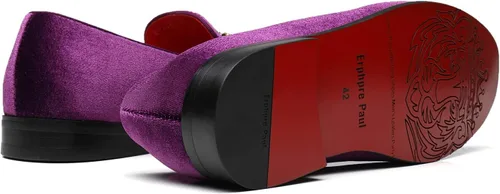 Vista 6 de Mocasines de terciopelo para hombre, zapatos de fiesta de boda de moda