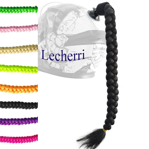 Vista 8 de Extensión de cola de caballo de trenzas largas con ventosa para casco, 1 unidad, accesorios para casco, trenzas para decoración de cabello