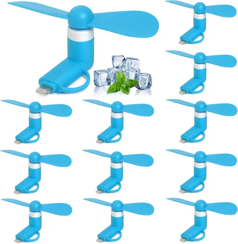 Vista 12 de Paquete de 24 mini ventiladores de mano a granel, mini ventilador portátil 2 en 1 para teléfono celular Paquete de 24 colores surtidos