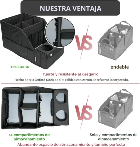 Vista 4 de MULISOFT Organizador de asiento de automóvil, organizador de asiento trasero con 11 compartimentos de almacenamiento y 2 portavasos, organizadores