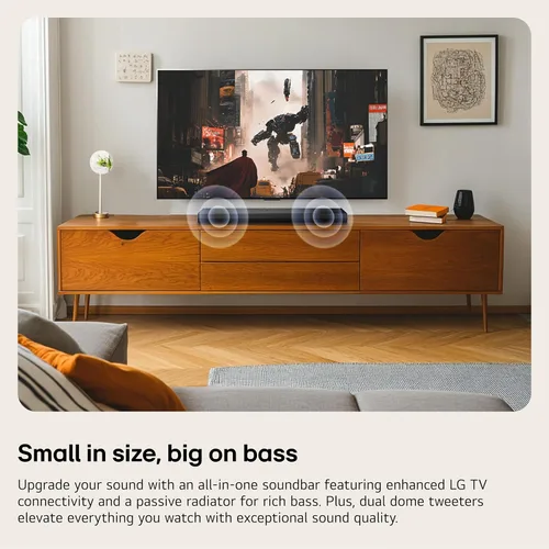 Vista 2 de LG S20A Barra de Sonido de 2.0 canales, Dolby Digital, Sinergia de TV, Interfaz Wow, DTS Digital Surround (Nuevo Modelo 2025)