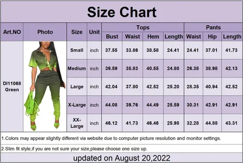 Vista 3 de DinyIn Women's Casual Sexy 2 Pieces Outfits Lantern Sleeve Button Up Shirt Blouses Top Long Pants Clubwear Party Set