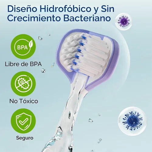 Vista 4 de EASICUTI Cepillos de dientes suaves para niños pequeños, eficiente cepillo de dientes de 3 caras, cepillo de dientes para bebés de 12 meses