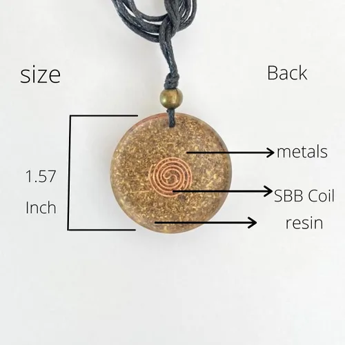 Vista 7 de Collar de orgón, árbol de la vida, protección - cristales curativos, piedra física, mental y espiritual -cuarzo, malaquita, ojo de tigre - bobina