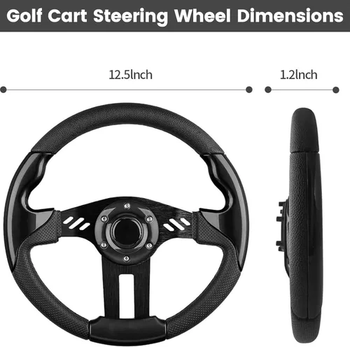 Vista 5 de Volante de Carrito de Golf EZGO, Compatible con EZGO TXT RXV, Club Car DS Precedent Tempo, Yamaha G2-G29 Mayoría de Carritos de Golf, Volante