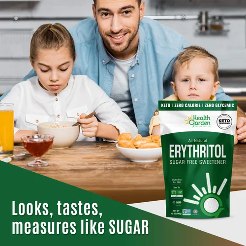 Vista 5 de Health Garden Edulcorante sin azúcar de eritritol, apto para dieta cetogénica, 12 onzas