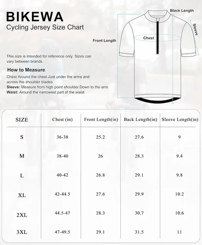 Vista 7 de Bikewa Men's Cycling Jersey Moisture Wicking Short Sleeve UPF Half Zip Bike Road Riding Biking Shirts for Men Zipper Pockets