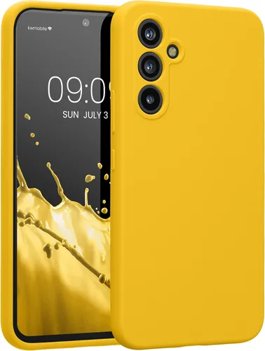 Vista 176 de kwmobile Funda compatible con Samsung Galaxy A13 4G - Funda delgada de silicona TPU - Acabado suave al tacto - Amarillo radiante