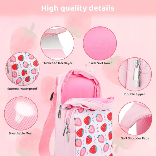 Vista 2 de GLDRAM Travel Bag Bundle for Nintendo Switch, Cute Carrying Case for Switch Lite & Switch OLED, Shoulder Bag Accessories Kit for Switch with Game