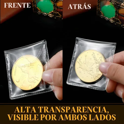 Vista 3 de Eaasty Fundas de plástico para monedas, 150 piezas, soporte transparente