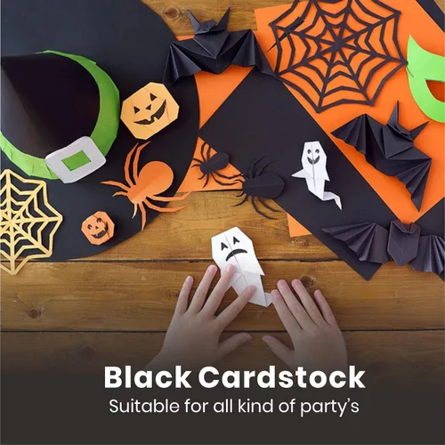 Vista 7 de Papel grueso de cartulina de color negro, 50 hojas, 8.5 x 11 pulgadas, peso pesado, 92 libras, cartulina para manualidades y fabricación de tarjetas