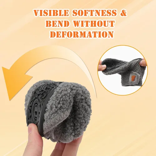 Vista 5 de BARERUN Pantuflas para niños y niñas, zapatos de casa para bebés, botines de invierno de felpa acogedora para niños, pantuflas cálidas y ligeras