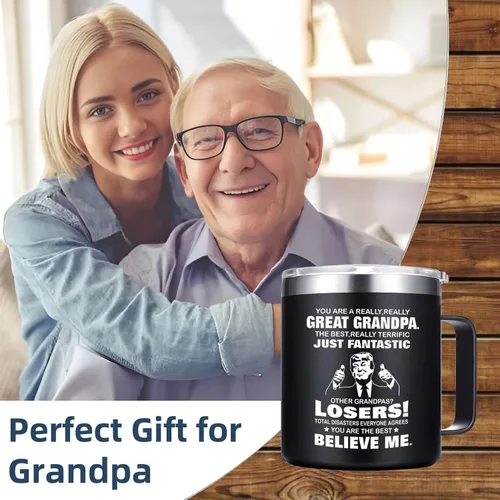 Vista 2 de Abledn Regalos de Navidad para el Abuelo - Taza Divertida Regalos de Cumpleaños del Abuelo - Regalo para Abuelos de Nieta Nieto - Regalo