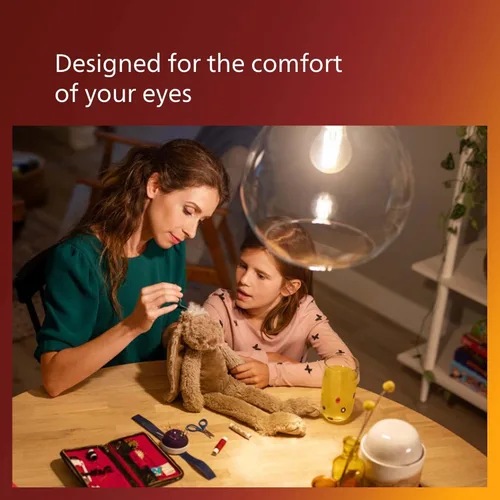 Vista 3 de PHILIPS LED 60W A19 Paquete de 8 bombillas de luz diurna ultra definición (5000 K) 800 lúmenes (8 W = 60 W) regulables sin parpadeo Ámbar (2000k)