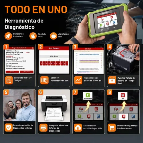 Vista 6 de LAUNCH Creader Elite X500 for GM OBD2 Scanner Diagnostic Tool Full System
