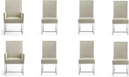 Vista 16 de Manhattan Comfort Element Mid Century - Silla de comedor tapizada moderna, juego de 6, color azul