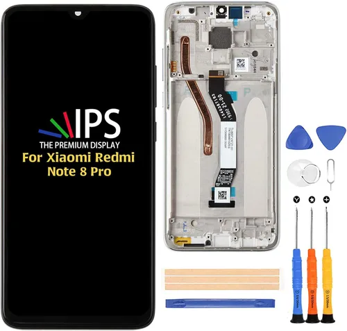 Vista 6 de A-MIND Para XiaoMi Redmi Note 8 Pro 6.53 "Digitalizador de pantalla táctil LCD Kit de reemplazo de ensamblaje, con protector de negro con marco