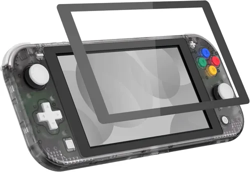 Vista 8 de eXtremeRate Carcasa de repuesto negra transparente para Nintendo Switch Lite, carcasa de controlador de mano NSL con protector de pantalla, funda
