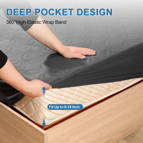 Vista 4 de GUHER Protector de colchón impermeable tamaño individual, funda de cama transpirable de tela de aire 3D, funda protectora de colchón, sin ruido