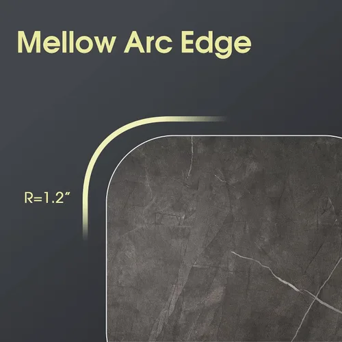 Vista 6 de ivinta Mesa auxiliar con almacenamiento, mesa central rectangular moderna con mármol sintético y marco dorado para espacios pequeños, mesa de sala