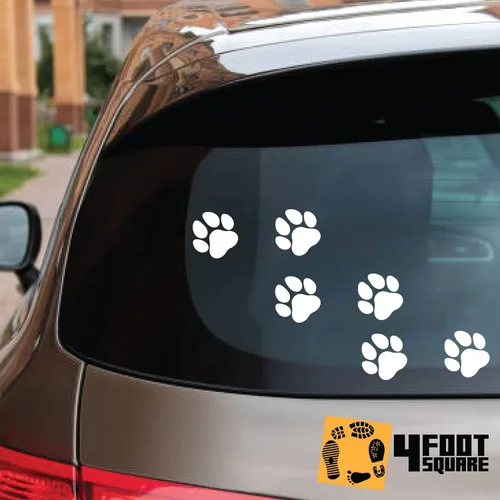 Vista 5 de Juego de 6 calcomanías con estampado de huellas – Calcomanías de Sticker Bomb Vinyl para automóvil, camión, computadora, en cualquier lugar. Vinilo