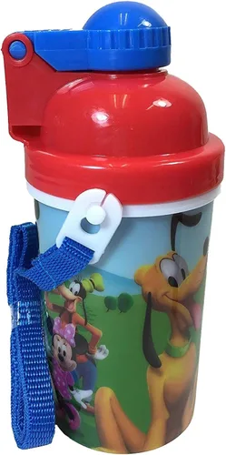 Vista 3 de Botella de agua MM Mickey Mouse de 12 onzas, tapa emergente y correa para el hombro