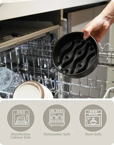 Vista 6 de Cuencos de cerámica para perros pequeños, comedero lento para perros pequeños, comedero lento para perros de 0.6 tazas para comer rápido, cuenco