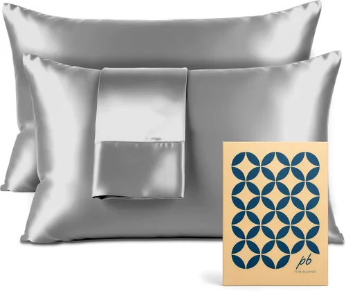 Vista 24 de Pure Bedding Sábanas de satén de lujo para cama individual de hotel, juego de sábanas de microfibra extra suave de 1800, resistente a las arrugas, a