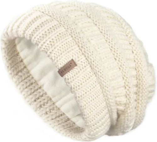 Vista 32 de FURTALK Gorros de invierno para mujer, con forro polar, gorro de punto holgado y cálido, gorro de esquí