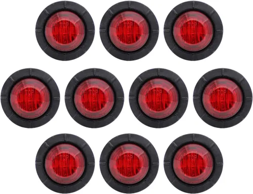 Vista 8 de TMH 30 piezas 3/4 pulgadas 10 luces ámbar + 10 luces rojas + 10 luces blancas, 3 LED, luces indicadoras de despeje, luces marcadoras laterales, mini
