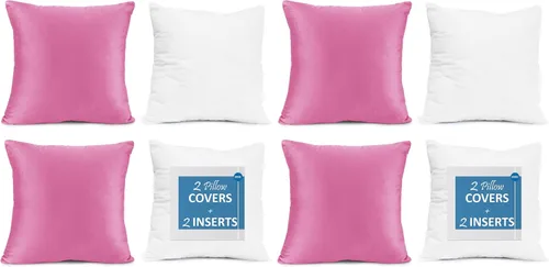 Vista 81 de Nestl Juego de 2 rellenos de almohada con terciopelo suave y sólido, juego de fundas de almohada cuadradas decorativas para sofá, automóvil Azul