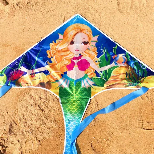 Vista 2 de Mint's Colorful Life Mermaid Kite for Girls & Kids, Easiest to Fly Delta Kite