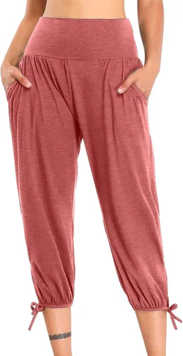 Vista 116 de Pantalones capri para mujer, estilo casual, de verano, elásticos, de cintura alta, pantalones de yoga, ajuste atlético, pantalones deportivos