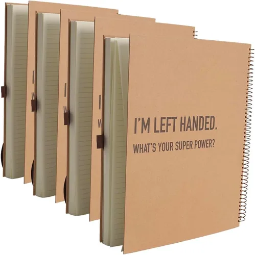 Vista 7 de Urby Cuaderno para zurdos con rayas universitarias, tapa dura, 8.5 x 5.7 pulgadas Papel premium, 160 páginas, 1 tema, regalo ideal para zurdos