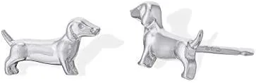 Vista 2 de Boma Joyería de plata de ley con diseño de perro salchicha, Plata de ley