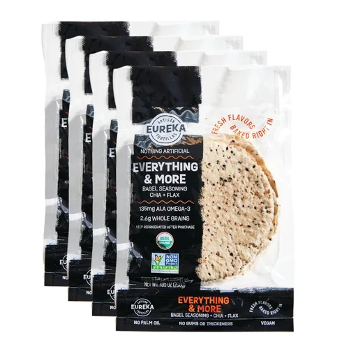 Vista 8 de Eureka Tortilla All Flavors - Paquete variado Tortillas de harina artesanales Mini granos enteros de 6 pulgadas Veganas, sin OMG, bajas