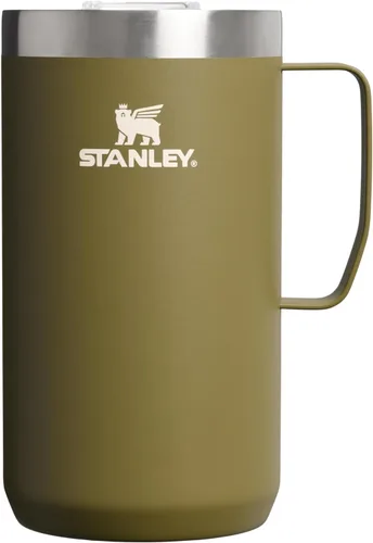 Vista 8 de STANLEY Everyday Camp Mug de 24 onzas, tapa para beber, taza para café, té y bebidas, taza de café aislada de acero inoxidable, sin BPA, color ceniza