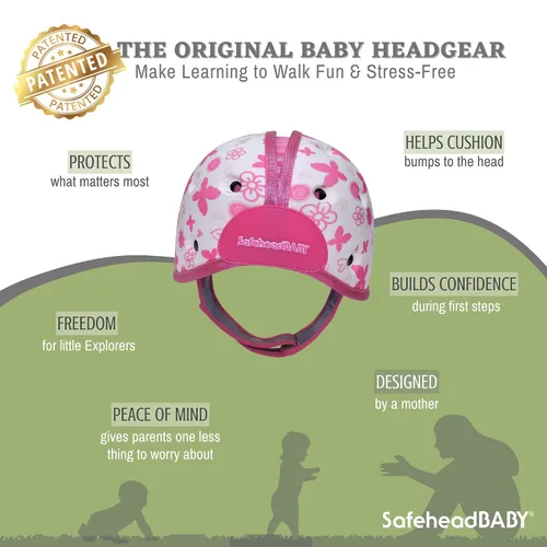 Vista 2 de Casco protector de cabeza de bebé suave para gatear y caminar de 7 a 24 meses - Casco de seguridad infantil ultraligero y transpirable que crece