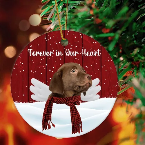 Vista 16 de Forever in Our Heart Ornaments Funny Pet Dogo Argentino with Angel Wings Ornament Christmas Tree Decoration Pet Loss Gifts Pet Memorial Gifts